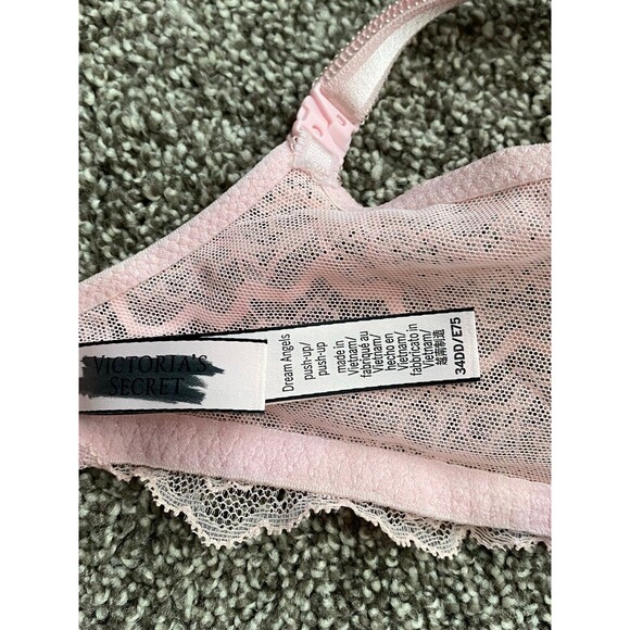 Victoria’s Secret Dream Angels Push-Up Bra – Size 34DD – Light Pink Lace - Picture 3 of 9